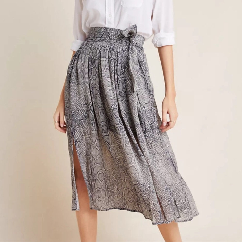 Maeve by Anthropologie Annette Midi Skirt – Snakeskin Print – Size 2